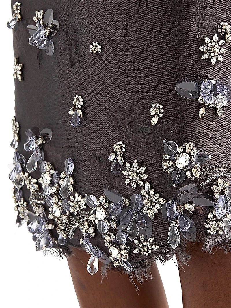 Embroidered Silk and Wool Skirt