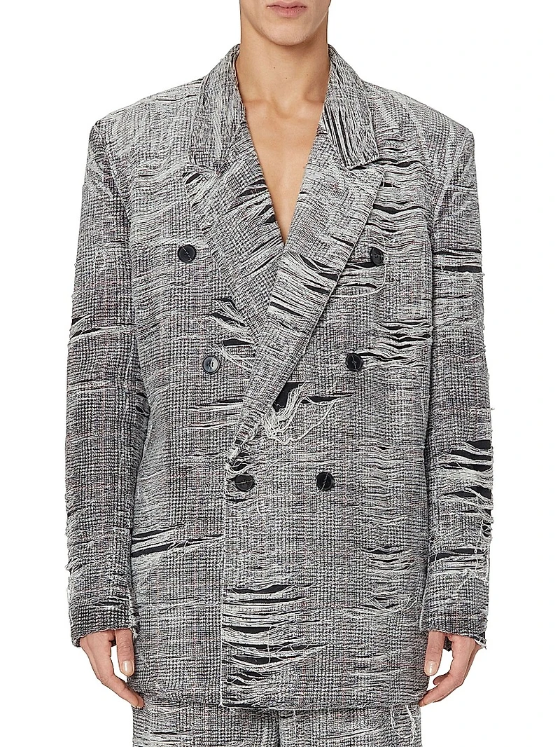 Double-Breasted Plaid Pekka Jacket