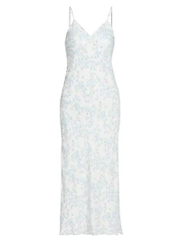 Floral Seamed Slip Dress