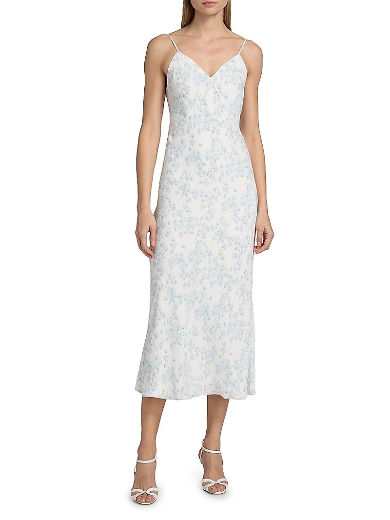 Floral Seamed Slip Dress