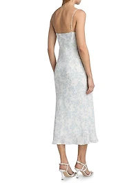 Floral Seamed Slip Dress