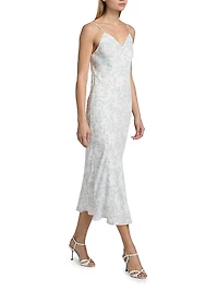 Floral Seamed Slip Dress