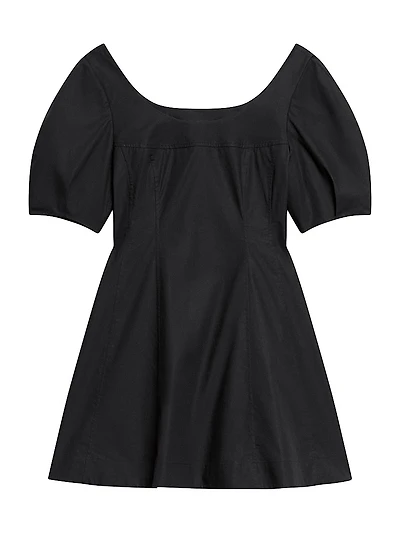 City Stretch-Cotton Fit & Flare Minidress