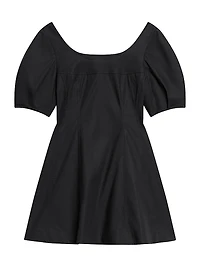City Stretch-Cotton Fit & Flare Minidress