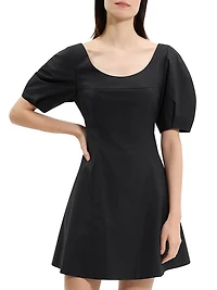 City Stretch-Cotton Fit & Flare Minidress