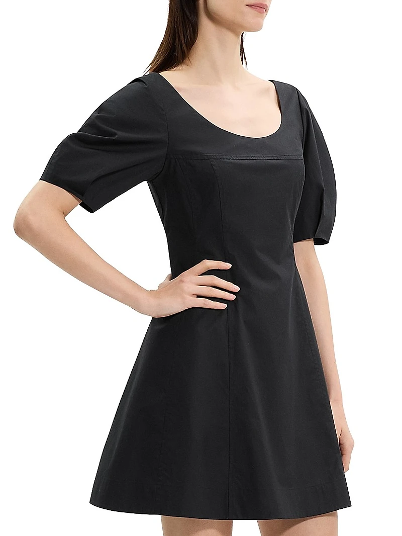City Stretch-Cotton Fit & Flare Minidress