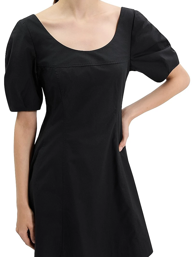 City Stretch-Cotton Fit & Flare Minidress