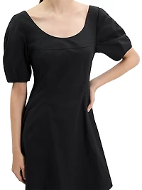City Stretch-Cotton Fit & Flare Minidress