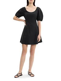 City Stretch-Cotton Fit & Flare Minidress