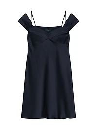 Crushed Satin Layered Peek Cami Minidress