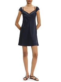 Crushed Satin Layered Peek Cami Minidress