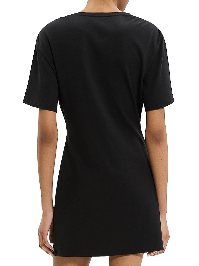 Gathered Shoulder T-Shirt Dress