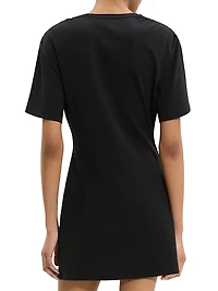 Gathered Shoulder T-Shirt Dress