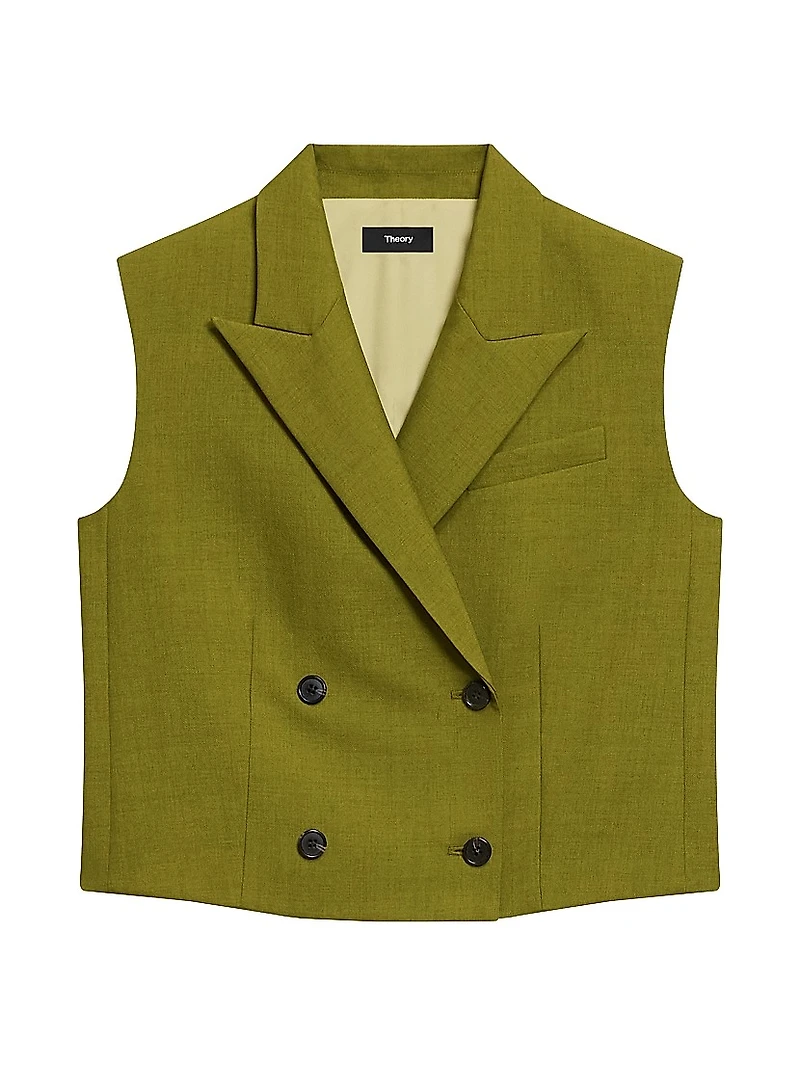 Twill Double-Breasted Vest