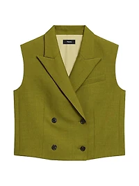 Twill Double-Breasted Vest