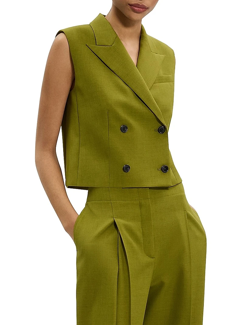 Twill Double-Breasted Vest