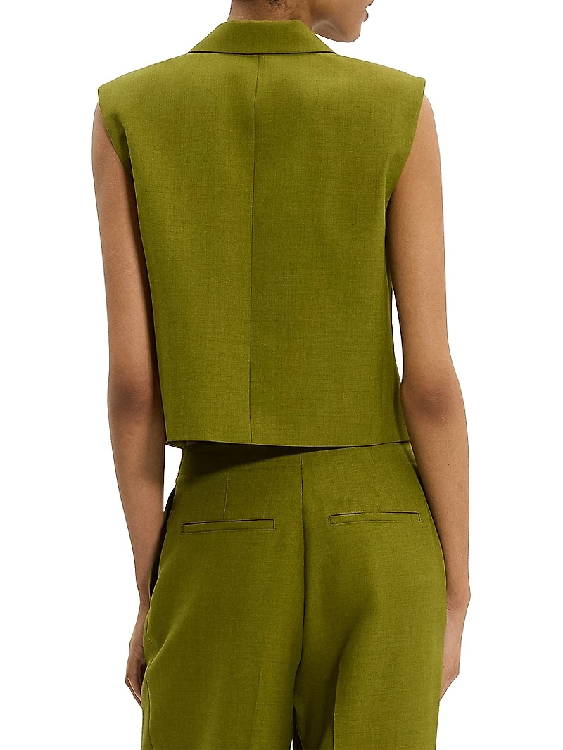 Twill Double-Breasted Vest