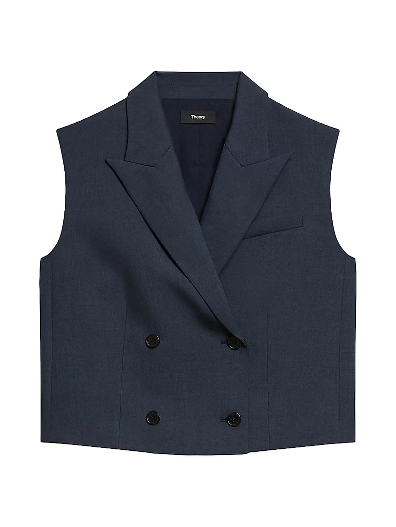 Twill Double-Breasted Vest