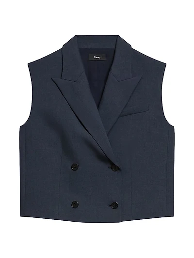 Twill Double-Breasted Vest