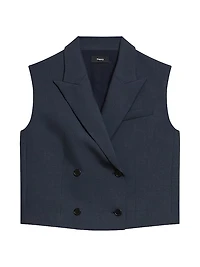 Twill Double-Breasted Vest