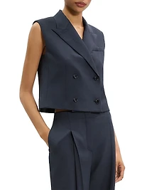 Twill Double-Breasted Vest