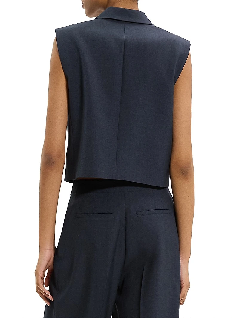 Twill Double-Breasted Vest