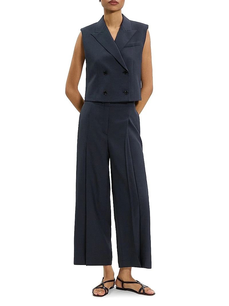 Twill Double-Breasted Vest