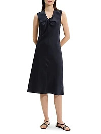 Crushed Satin Twist Scoop Dress
