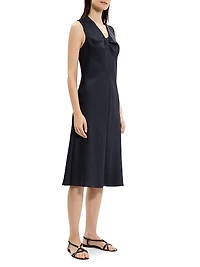 Crushed Satin Twist Scoop Dress