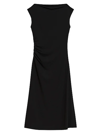 Drape Boatneck Midi-Dress