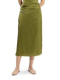 Crushed Satin Midi-Skirt