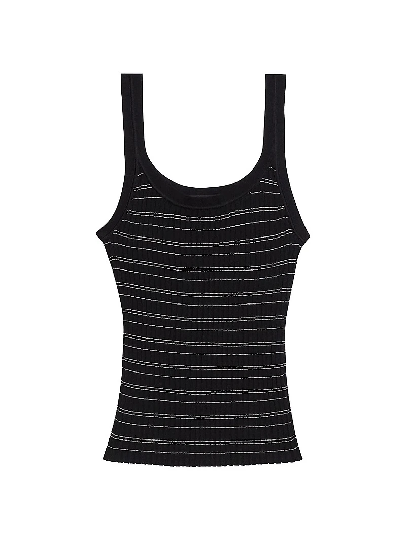 Striped Cotton-Blend Tank