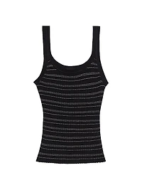 Striped Cotton-Blend Tank