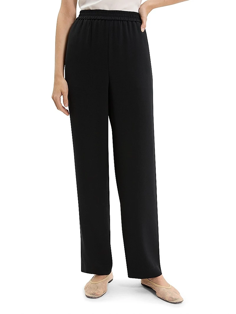 Relaxed Straight Pull-On Pants