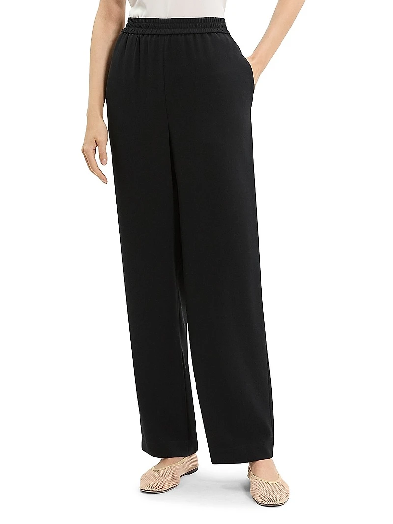 Relaxed Straight Pull-On Pants