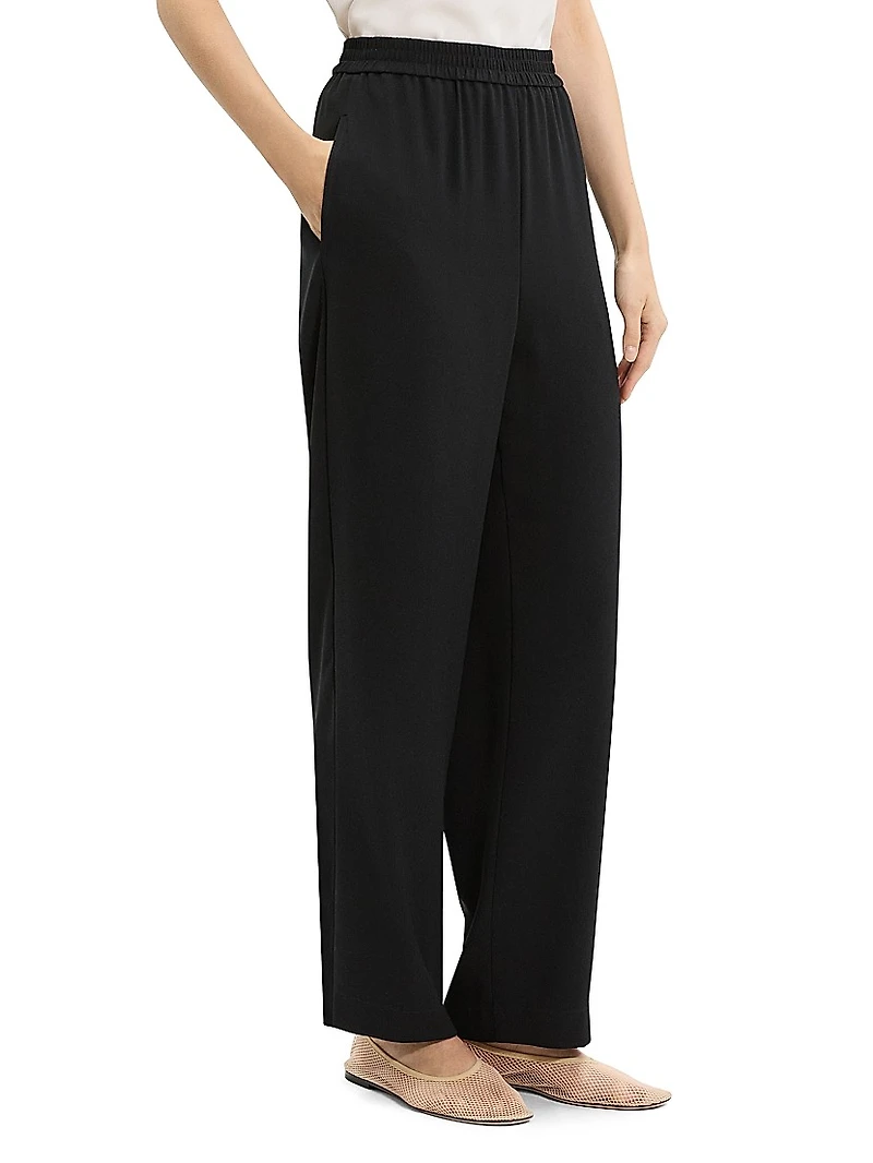 Relaxed Straight Pull-On Pants