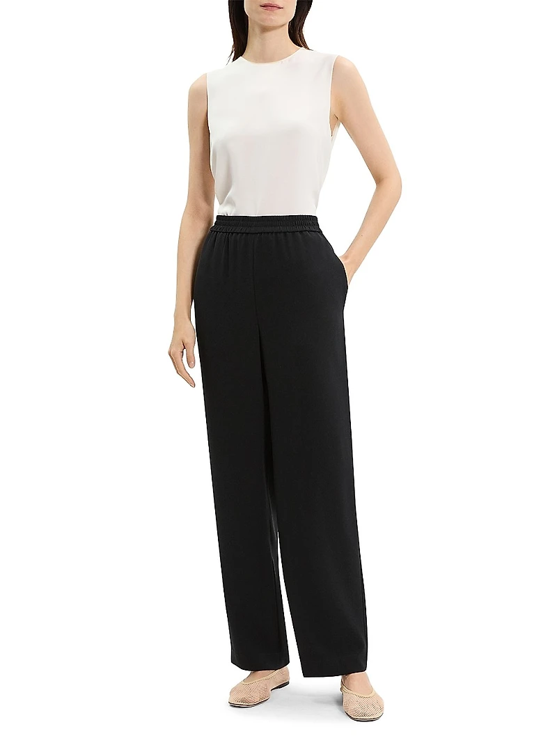 Relaxed Straight Pull-On Pants