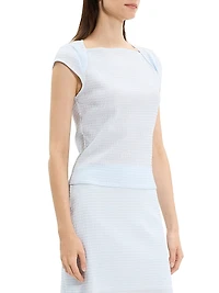 Crinkled Cap-Sleeve Top