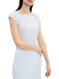 Crinkled Cap-Sleeve Top