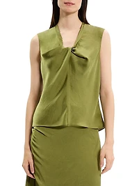 Crushed Satin Twist Blouse