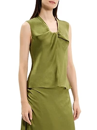 Crushed Satin Twist Blouse