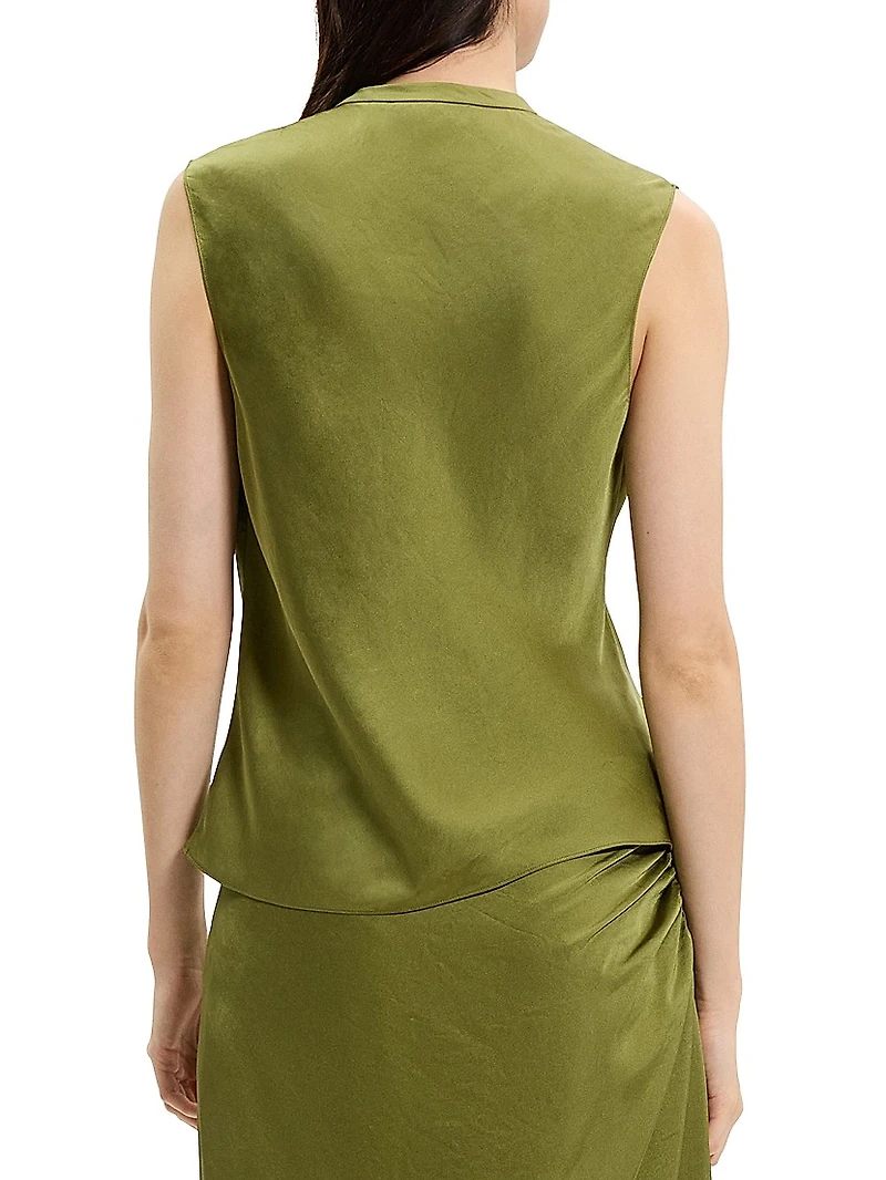 Crushed Satin Twist Blouse