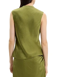 Crushed Satin Twist Blouse