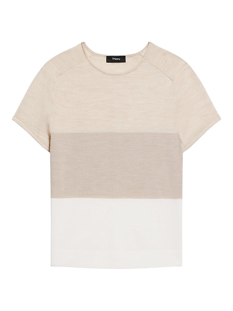 Colorblocked Marino Wool T-Shirt