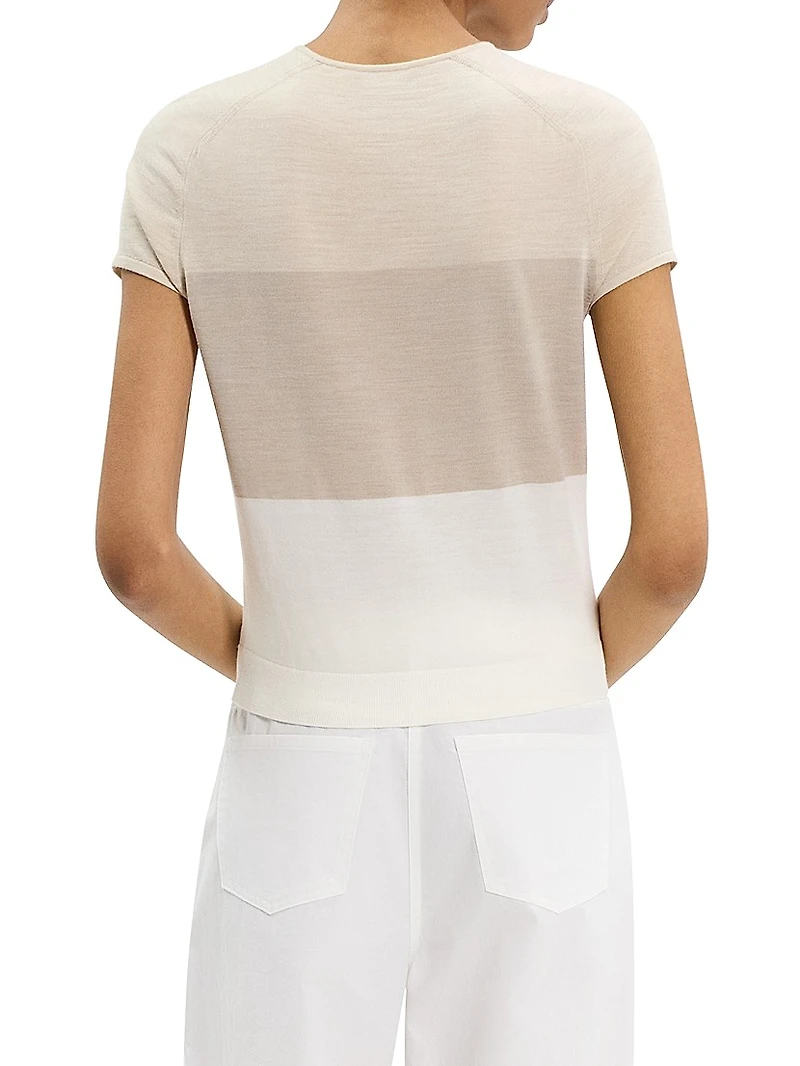 Colorblocked Marino Wool T-Shirt