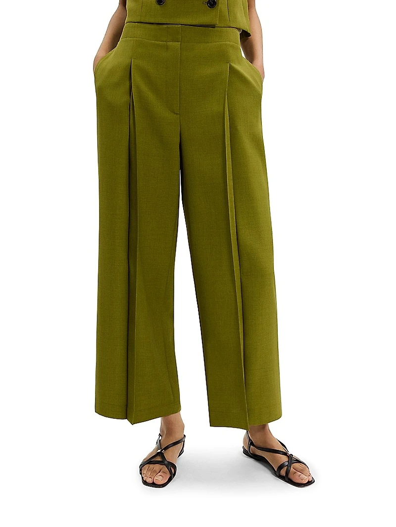 City Twill Deep Pleat Pants