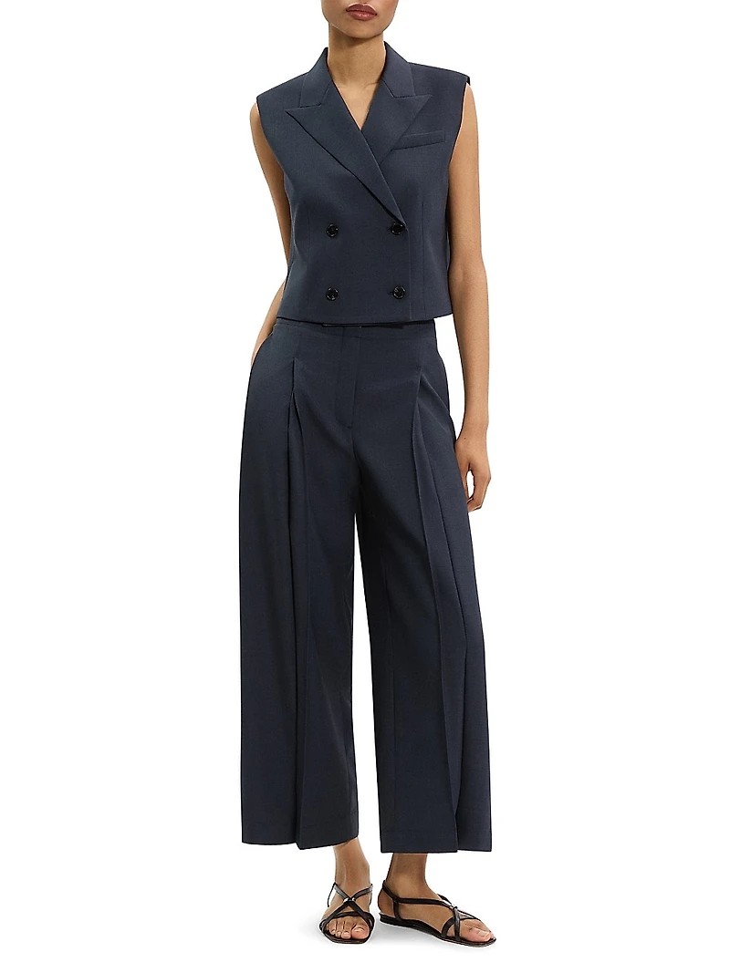 City Twill Deep Pleat Pants