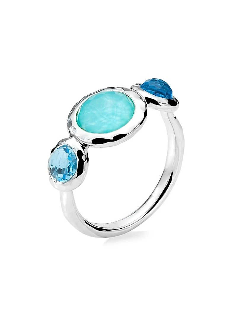 Lollipop® Sterling Silver & Multi-Gemstone 3-Stone Ring