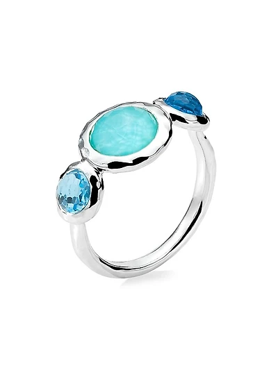 Lollipop® Sterling Silver & Multi-Gemstone 3-Stone Ring