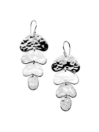 Classico Crinkle Sterling Silver 4-Tier Drop Earrings